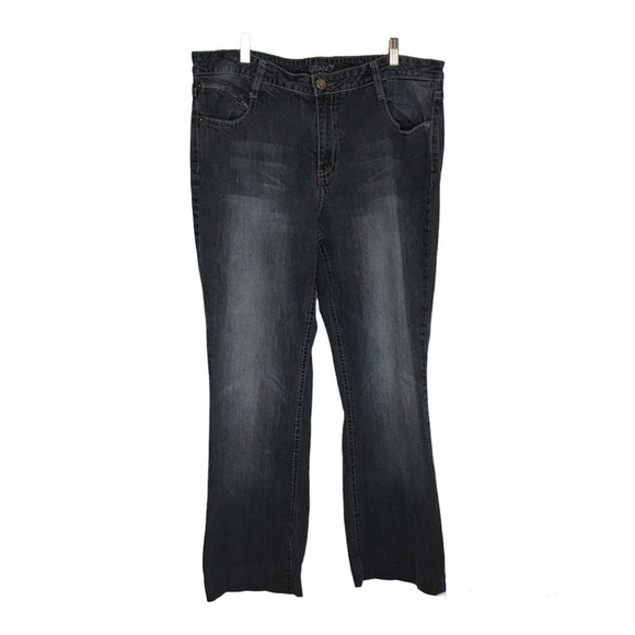 Gitano Womens Jeans Size‎ 22 Straight Distressed Embroidered Stretch Logo Hemmed - Picture 1 of 11